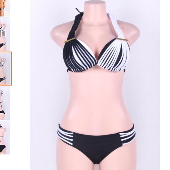 Avaliable Black&White Padded Bikini - Picture 2 of 4